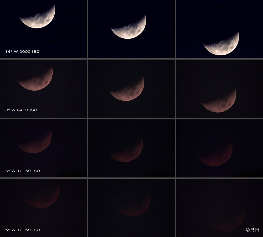 36% lunar at 14°--5° west, DSLR images by Rick Hemi