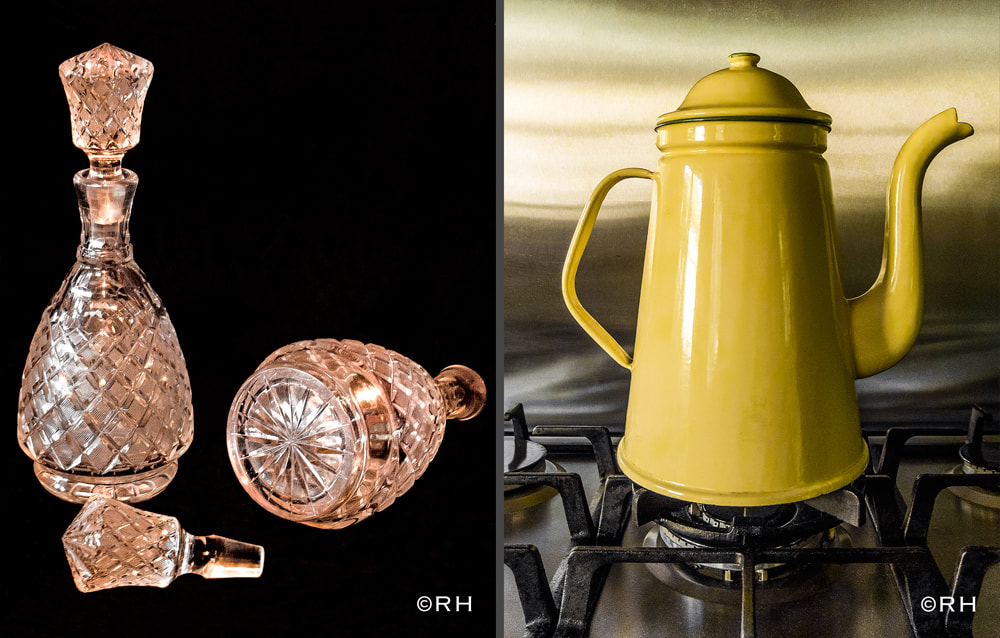 collectibles, european decanters, enamel jug, image by rick hemi