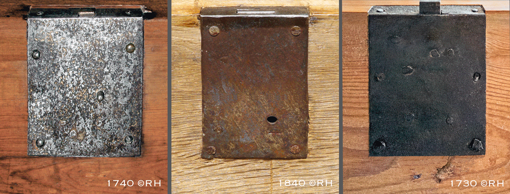 antique drawer locking designs 1730-1840, images by rick hemi