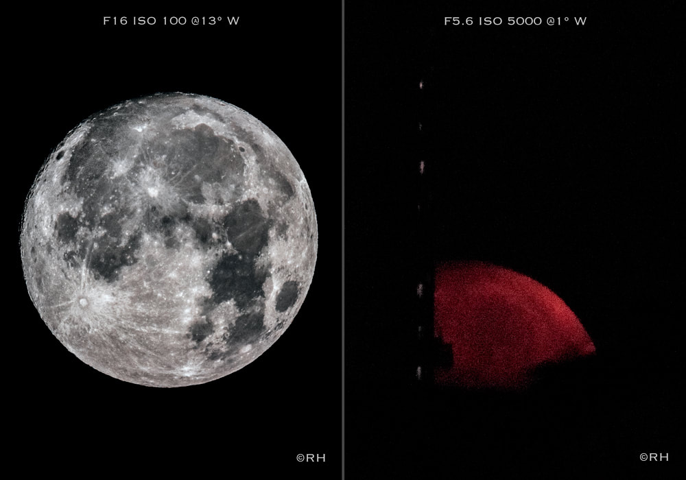 lunar captures at 13° & 1° West, images by Rick Hemi 