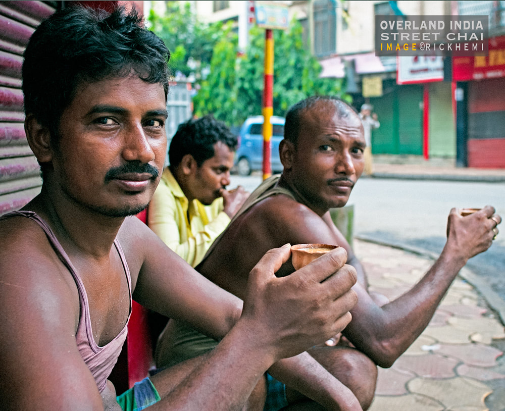 offhore solo overland travel, street chai India, DSLR image by Rick Hemi
