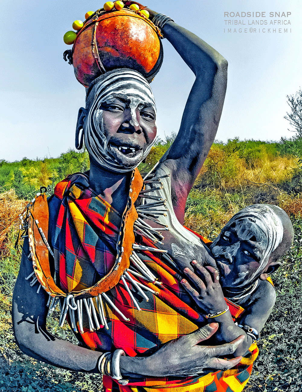 solo overland travel Africa, tribal roadside snap Africa, image by Rick Hemi