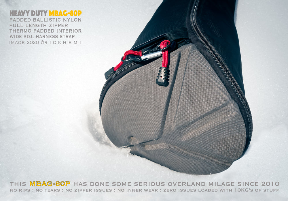 overland travel photo-gear, tough reliable tripod bag, Manfrotto MBAG80P tripod bag, image by rick hemi 2020 Himalaya region