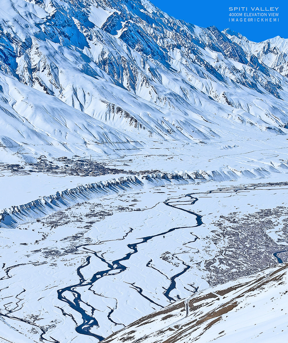 Spiti Valley midwinter, DSLR full frame cropped enlargement low res, image by Rick Hemi