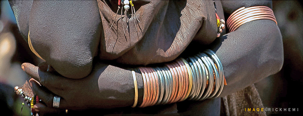 solo overland travel Africa, tribal bangles, image by Rick Hemi