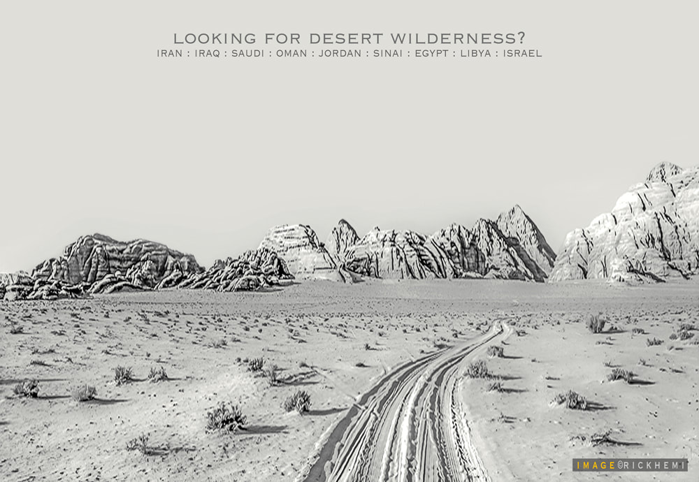 solo overland travel desert landscape Middle East, image by Rick Hemi