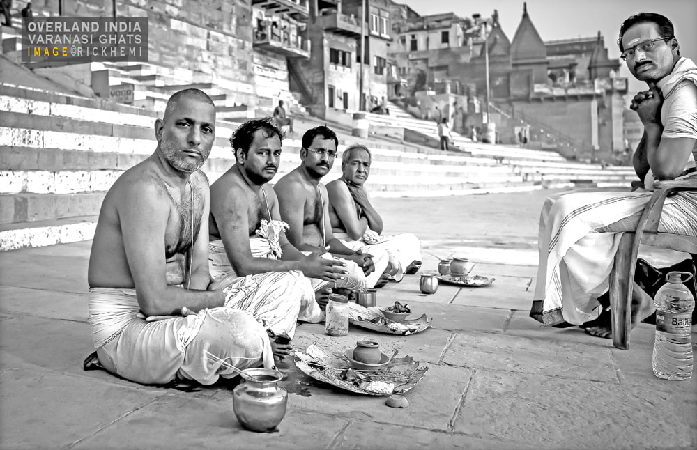 overland travel India, Ghat group shot Varanasi, image by Rick Hemi