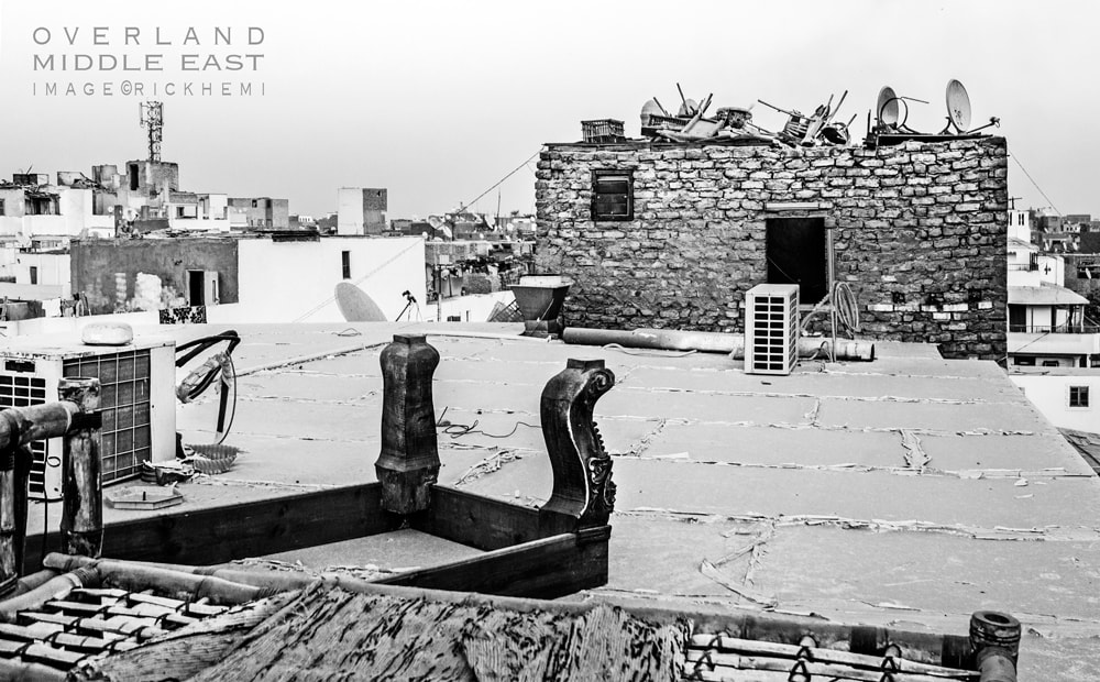 solo overland travel Mid-East, roof top city snap by Rick Hemi