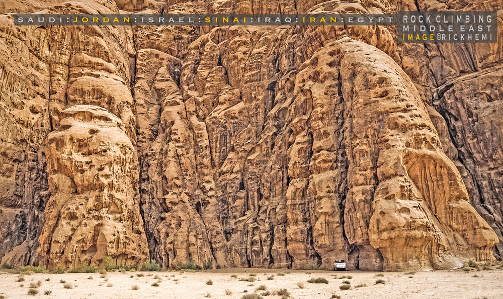 overland travel Middle East, cliff formations, image by Rick Hemi