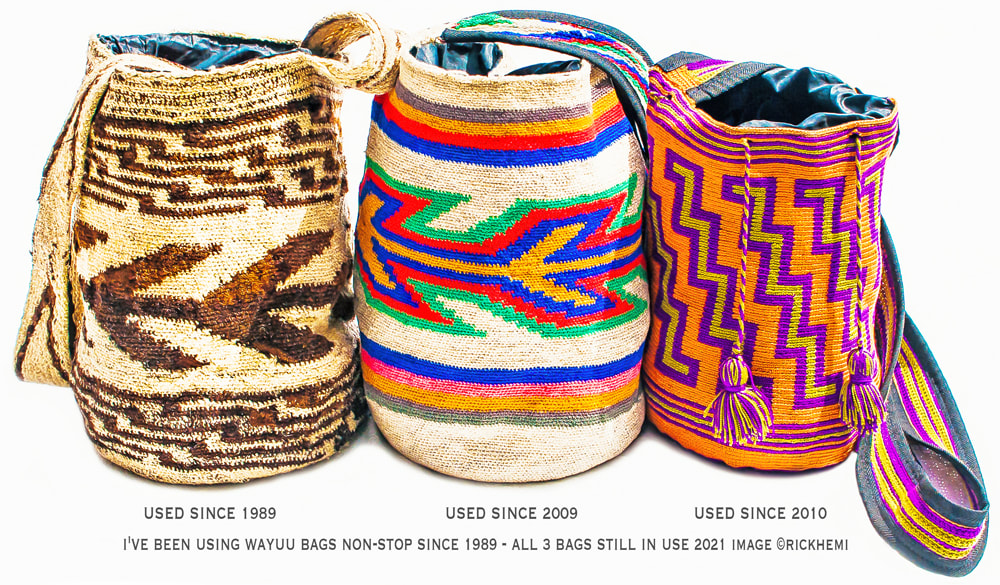 overland travel and transit stuff, Wayuu Colombian mochila bag, made to last for decades, image by Rick Hemi
