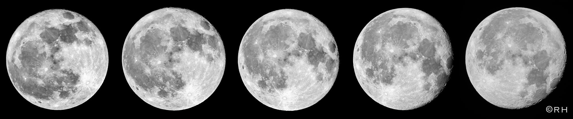 lunar rotation through the night sky, images by Rick Hemi