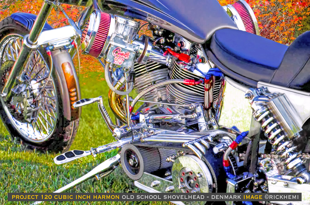 old school John Harmon Shovelhead 120 cubic inch engine, image by Rick Hemi