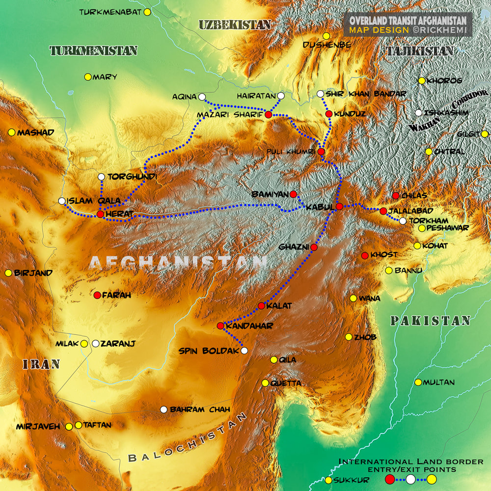 solo overland travel Red Zone Regions - Afghanistan-Iran- Afghanistan-Pakistan - Afghanistan-Uzbekistan - Afghanistan-Turkmenistan - Tajikastan