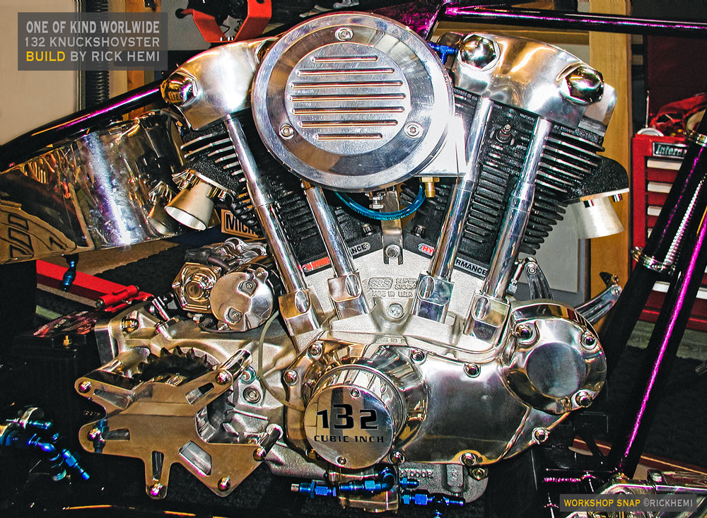 American Iron MC, one of kind engine worldwide, 132 cubic inch V Twin build by Rick Hemi, image by Rick Hemi