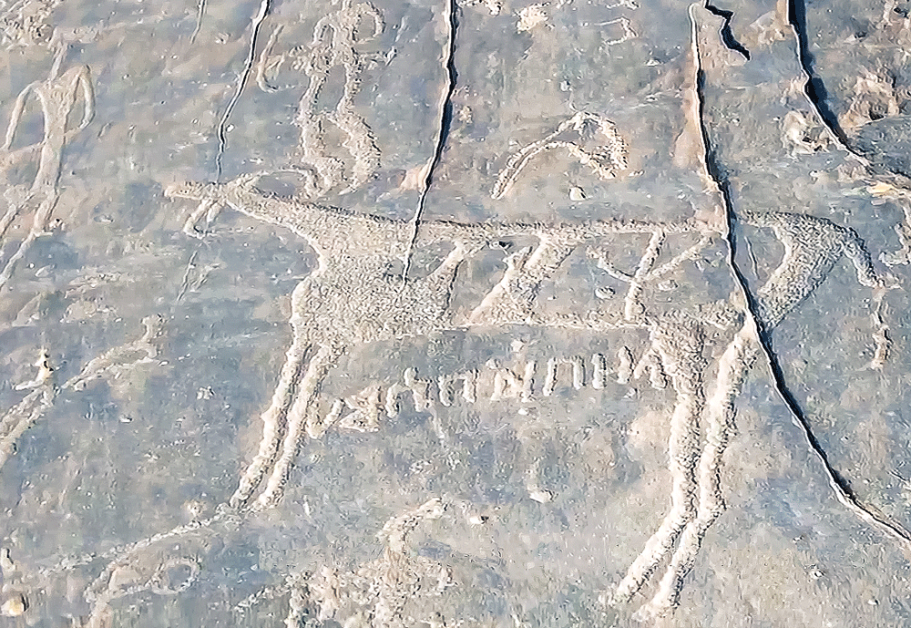 petroglyphs and ancient Hebrew inscriptions, Gebel el Lawz, Saudi Arabia