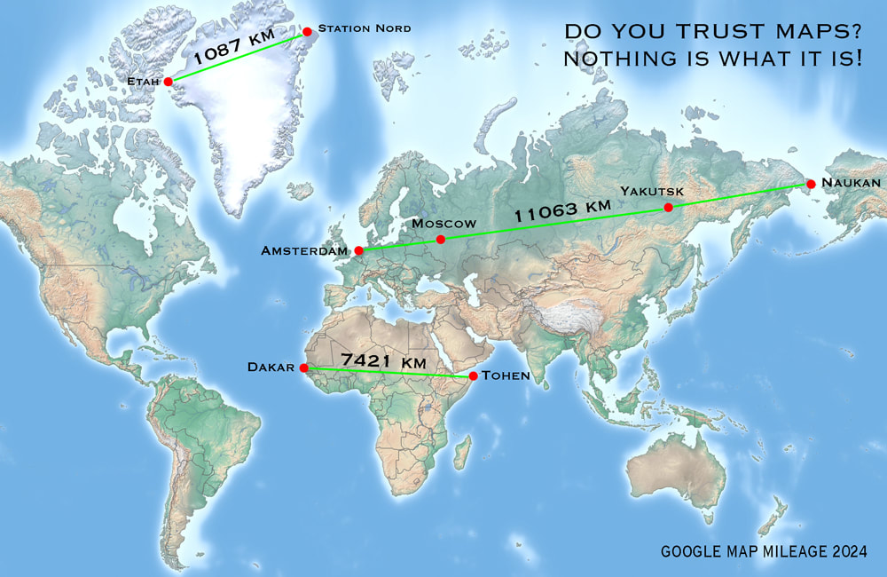 landmass sizes and milage distances 