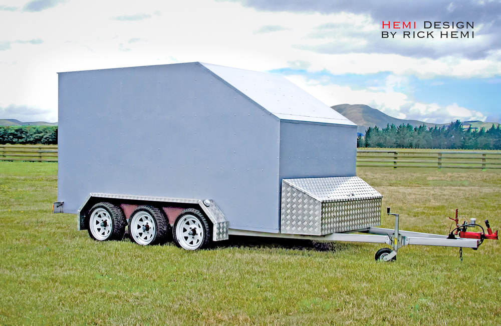 about page Rick Hemi, 6 wheeler rear tilt door lightweight trailer for moving stuff, image by Rick Hemi