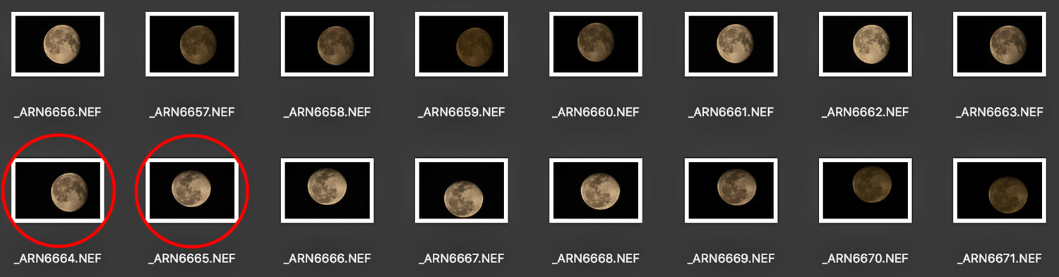 RAW NEF Lunar captures december 2018, original images by Rick Hemi