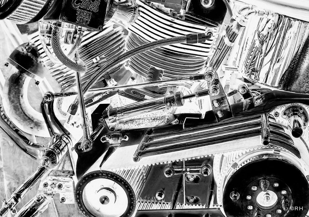 classic John Harmon 120 Shovelhead drive side, image snap by Rick Hemi   