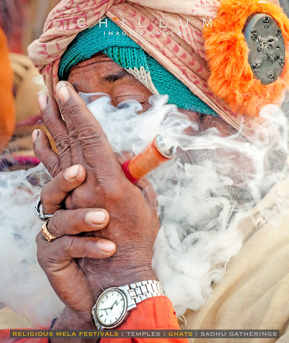 India solo travel street photography, sadhu chillum, image by Rick Hemi
