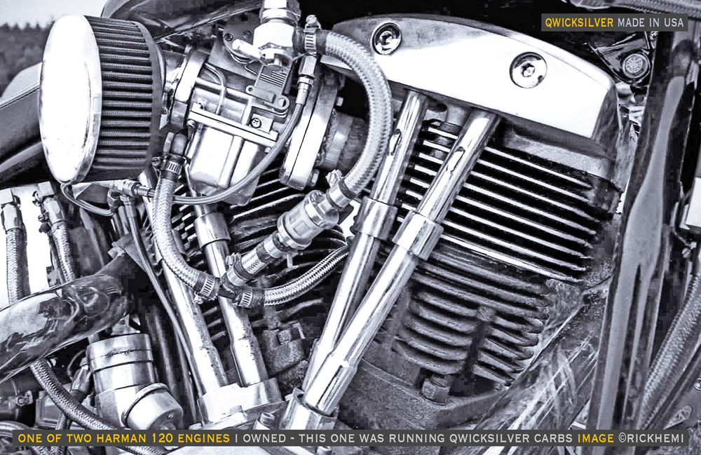 John Harmon Shovelhead 120 cubic inch engine, dual Qwiksilver carbs, image by Rick Hemi