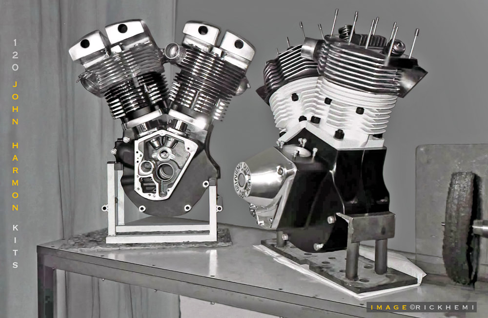 John Harmon Big Twin 120 cubic inch shovelhead engine kits, image by Rick Hemi 