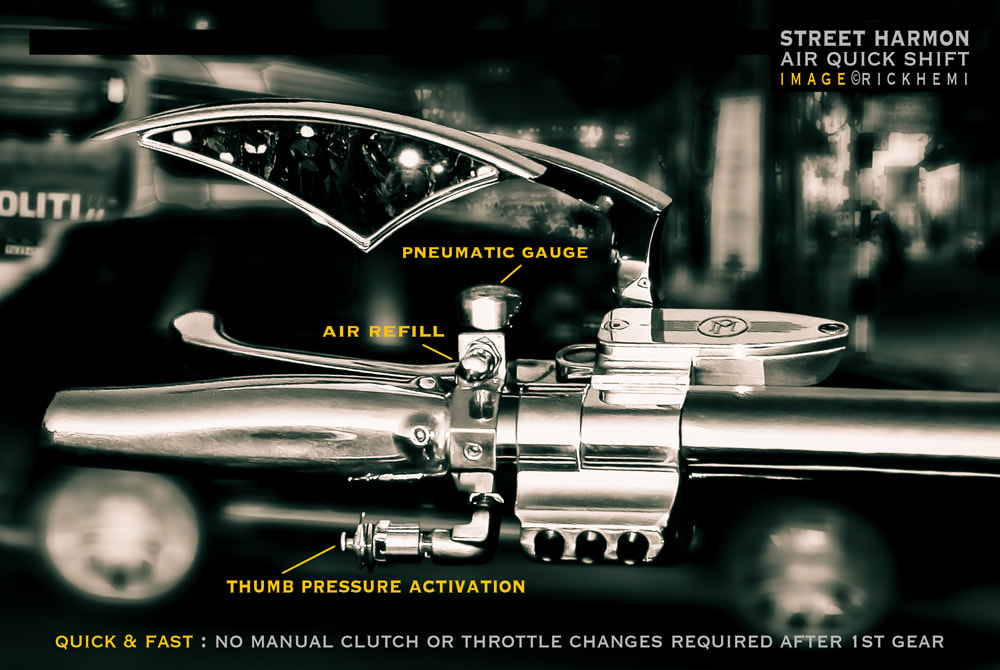 John Harmon Shovelhead 120 engine, air quick shift, image by Rick Hemi