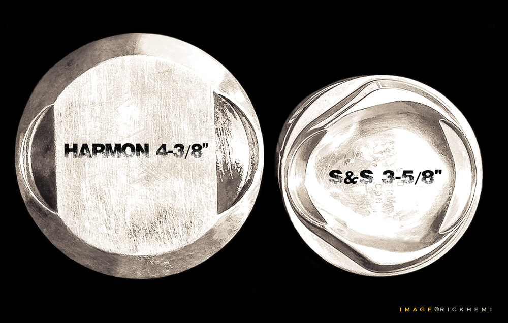 John Harmon Big Twin Shovelhead 4-3/8 piston comparison, image by Rick Hemi
