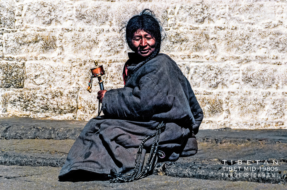 solo overland travel, the real world, classic roll film Tibet 1980s, image by Rick Hemi