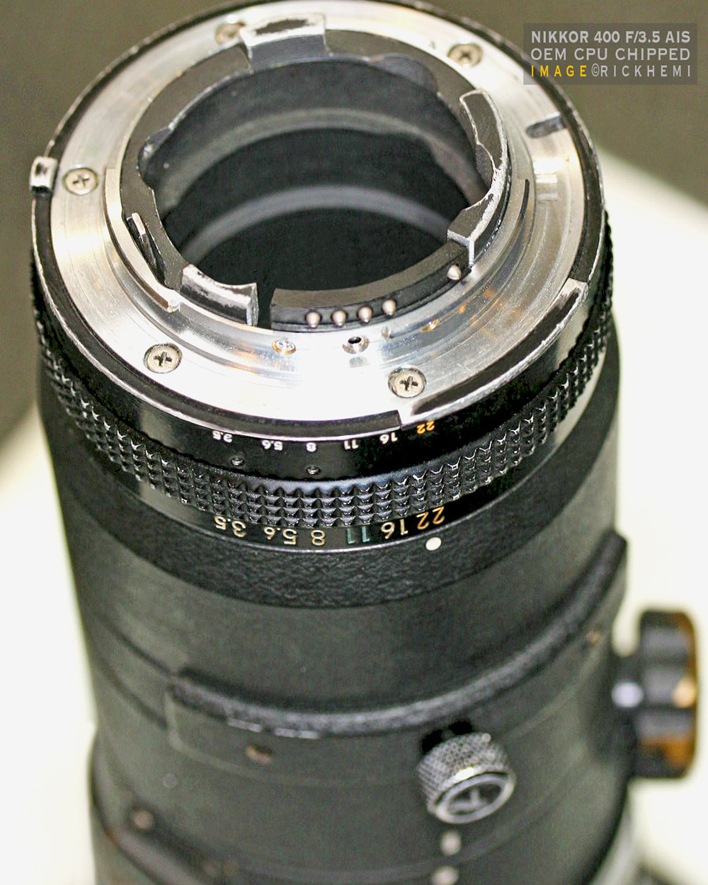 CPU chipped Nikon Nikkor 400 f/3.5 mm ED-IF AIS lens, image by rick hemi