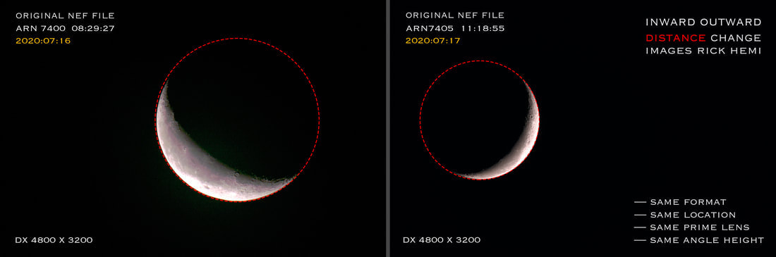 RAW NEF Lunar captures July 2020, inward outward Moon path movements, DSLR DX 4800x3200 fixed prime images by Rick Hemi 