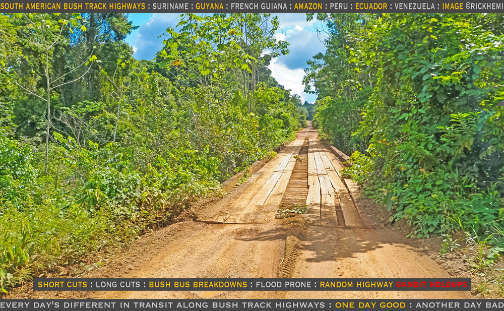 solo overland travel bush track highways-Venezuela-Guyana-Surinam-Guiana-Brazil