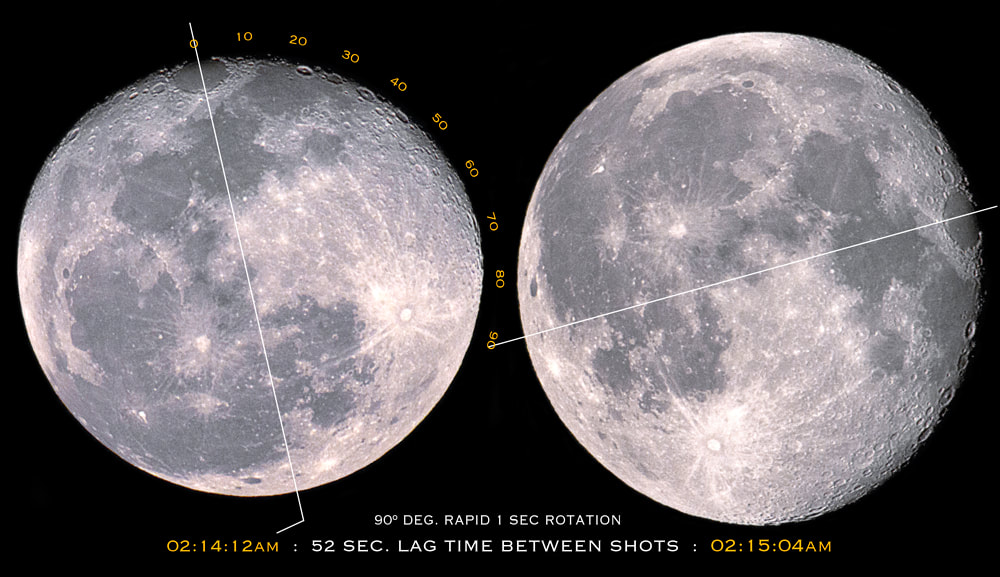 Lunar 90° degree rapid rotating tilt shift under 52 seconds, images by Rick Hemi