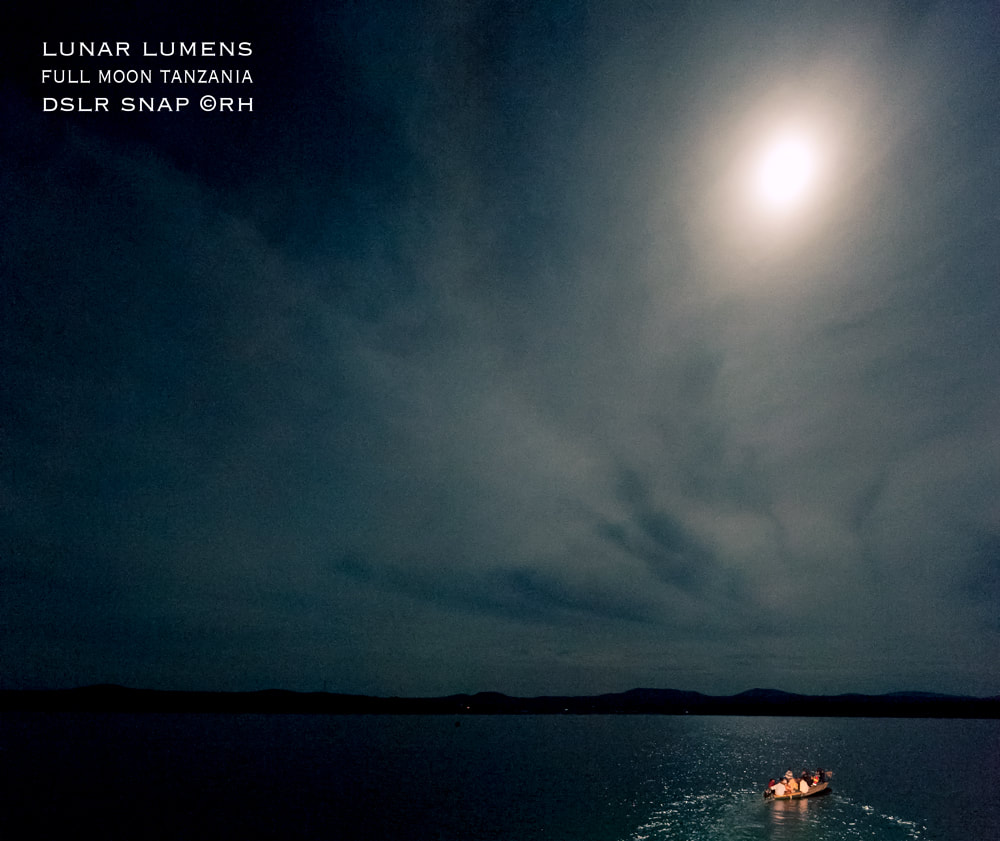 overland travel, lunar lumens full moon Tanzania, DSLR snap by Rick Hemi