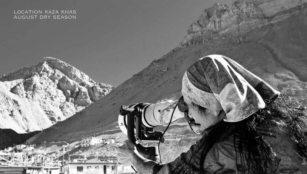 solo overland travel offshore, Himalayan highlands, dry season Kaza, Rick Hemi Nikon Nikkor 800mm 5.6 AIS location snap 