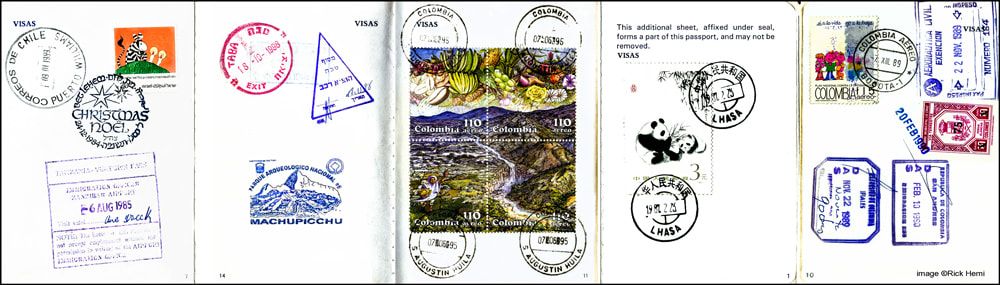 souvenir passport stamps, novelty stamps in passports, invalid illegal stamps in passports, image by Rick Hemi