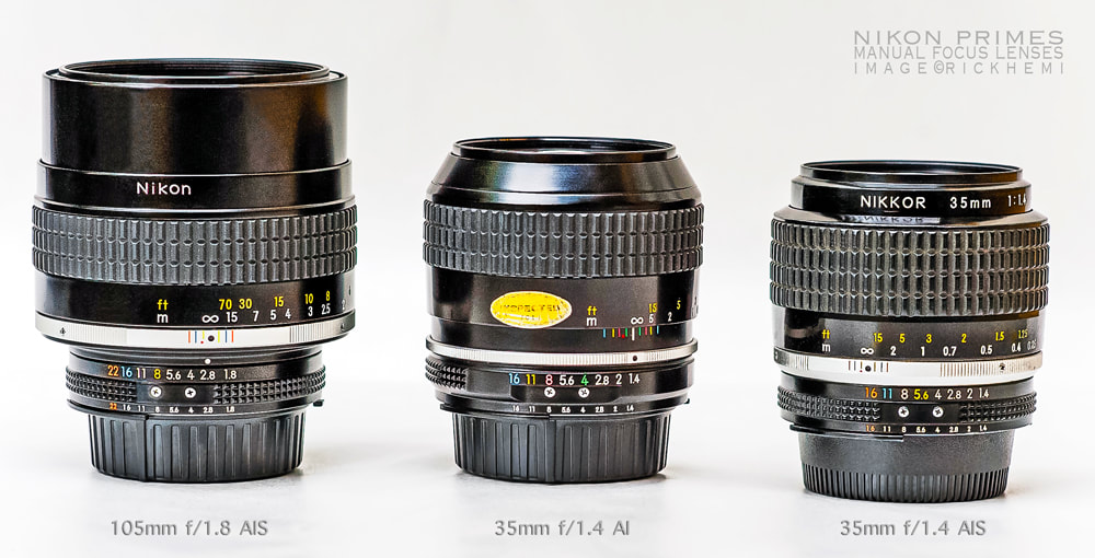 overland travel photo-gear, classic Nikon prime lenses, image by Rick Hemi 