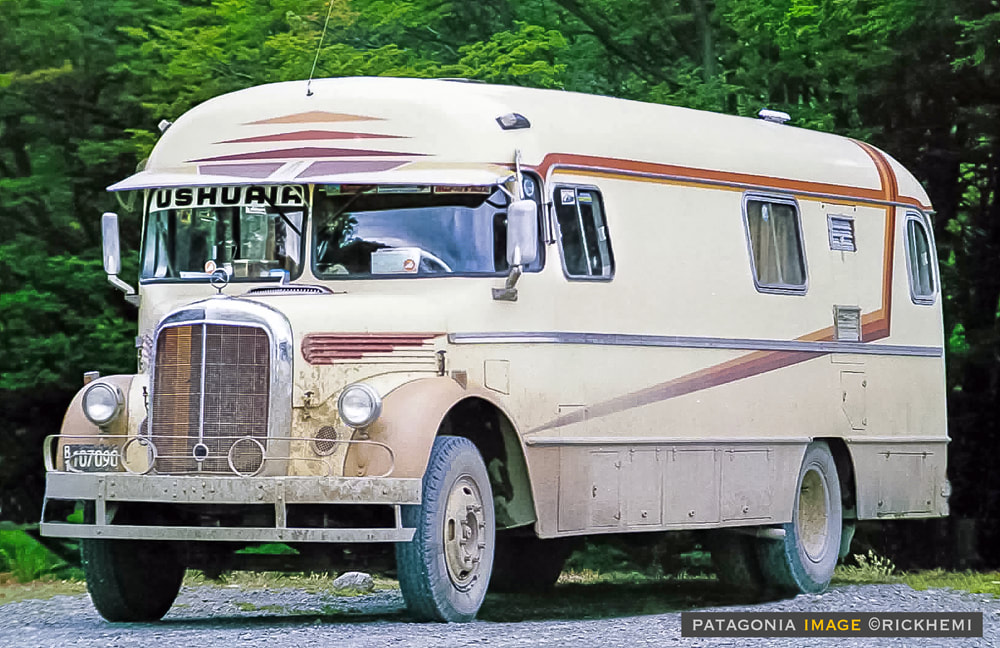 overland travel South America, classic Mercedes truck camper Patagonia,  image by Rick Hemi