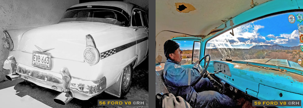 overland travel South America, classic vintage american V8 autos, images by Rick Hemi 