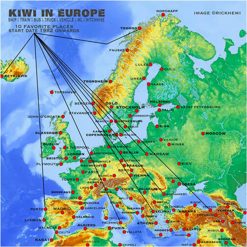 kiwi in Europe 1982 onwards 10 top places visited Rick Hemi 