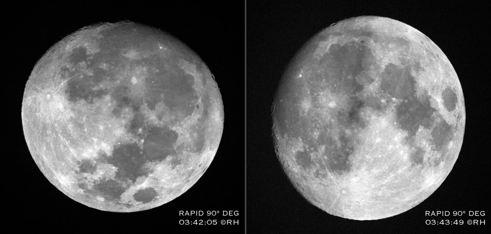 super rapid 90° degree rotation lunar shift Sept 2023, images by Rick Hemi