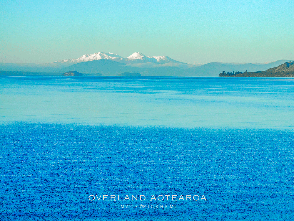 overland road journey Aotearoa NZ, lake Taupo, image by Rick Hemi