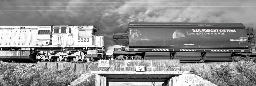 road trip NZ, coal freight train, image by Rick Hemi
