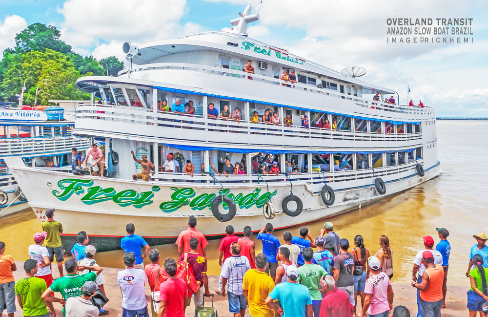 overland transit Amazon, slow boat Belem, Santarem, Manaus, Tabatinga, Leticia, Porto Velho, Iquitos, Pucallpa, image by Rick Hemi   