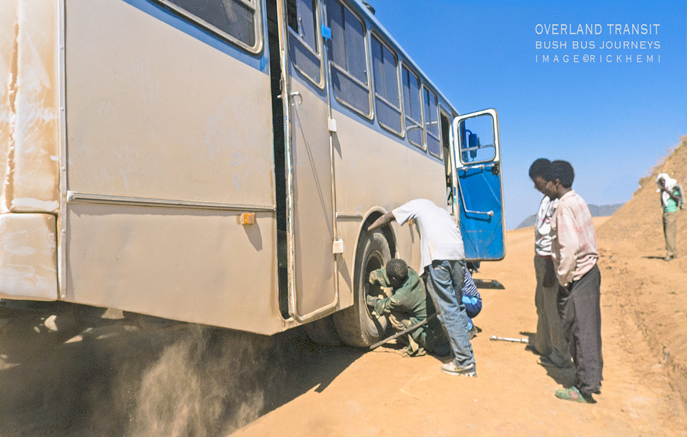 solo overland travel and transit, bush bus journeys, image by Rick Hemi