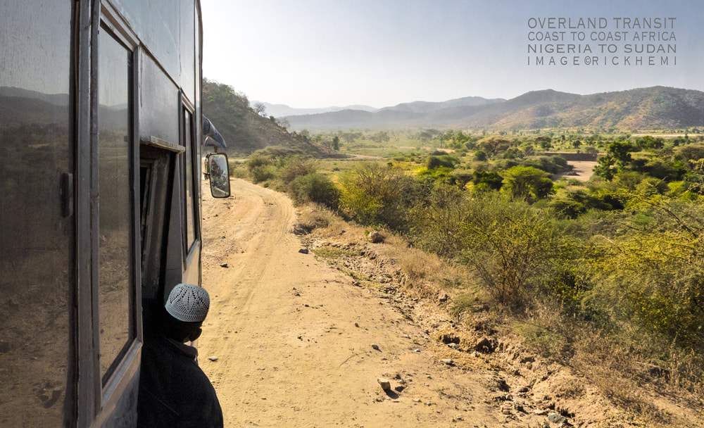 solo overland travel and transit Africa, bush buses coast to coast Nigeria to sudan, image snap by Rick Hemi