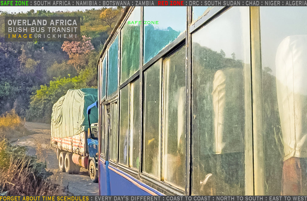 solo overland Africa, bush bus transit snap by Rick Hemi