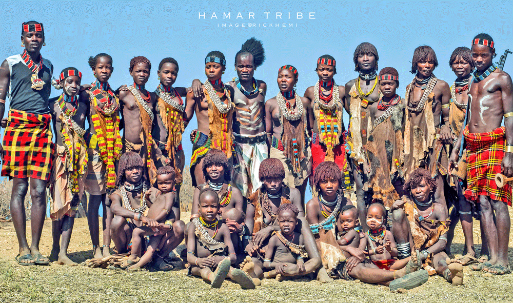 solo overland travel Africa, Hamar tribe group shot, image by Rick Hemi