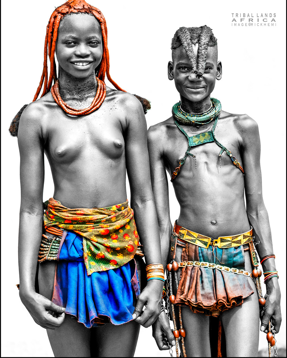 overland travel Africa, tribal lands, semi-naked tribal street portrait, image by Rick Hemi