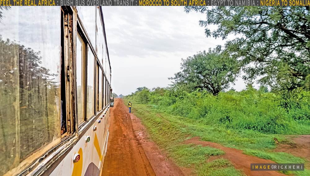 solo overland travel Africa, bush bus transit coast to coast, image by Rick Hemi